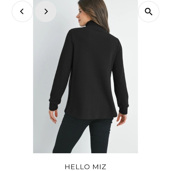 Hello Miz Half Zip Ribbed Top Size S - Picture 4 of 5